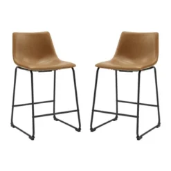 Set Of 2 Laslo Modern Upholstered Faux Leather Counter Height Barstools - Saracina Home 22 Set Of 2 Laslo Modern Upholstered Faux Leather Counter Height Barstools - Saracina Home -Saracina Home Sales Store GUEST c0833993 a0ed 4742 aa20 2fd087a77c98