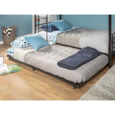 Twin Roll Out Trundle Bed Frame Black – Saracina Home 2 Twin Roll Out Trundle Bed Frame Black – Saracina Home - Image 2