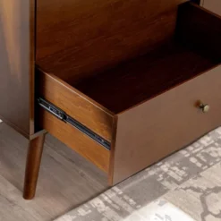 Mid-Century Modern With Closed Storage TV Stand For TVs Up To 58" Walnut - Saracina Home -Saracina Home Sales Store GUEST c4d3d5a8 b236 4de0 a8b9 6466fce715e6