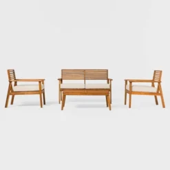 Saracina Home 4pc Mid-Century Modern Slatted Acacia Outdoor Patio Conversation Furniture Set 14 Saracina Home 4pc Mid-Century Modern Slatted Acacia Outdoor Patio Conversation Furniture Set -Saracina Home Sales Store GUEST c4d7d1d2 081c 481c b87f 5213fd61bac6
