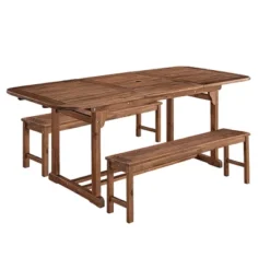 Ravenscroft 3pc Modern Boho Acacia Wood Slat Top Outdoor Dining Set - Saracina Home -Saracina Home Sales Store GUEST c6e42648 bb8b 4360 a33e 0e6b93726692