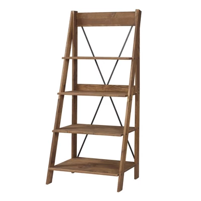 68.25" Boho 4 Tier Solid Wood Ladder Bookshelf Plant Stand - Saracina Home 9 68.25" Boho 4 Tier Solid Wood Ladder Bookshelf Plant Stand - Saracina Home - Image 9
