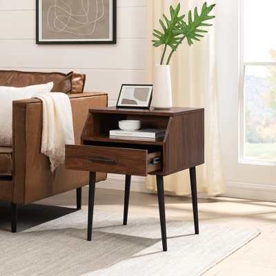 Modern 1 Drawer Angled Side Table - Saracina Home 7 Modern 1 Drawer Angled Side Table - Saracina Home - Image 7