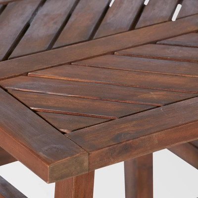 3pc Slatted Chevron Acacia Wood Patio Chat Set - Saracina Home 8 3pc Slatted Chevron Acacia Wood Patio Chat Set - Saracina Home - Image 8