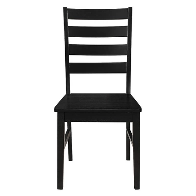 Set Of 2 Wood Ladder Back Dining Chair Black - Saracina Home 3 Set Of 2 Wood Ladder Back Dining Chair Black - Saracina Home - Image 3