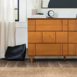 Modern Vertical Accent Solid Wood 6 Drawer Double Dresser - Saracina Home -Saracina Home Sales Store GUEST cd7c2818 9a18 469d 807e 39f6e5d38ae6