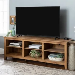 Transitional 6 Cubby Wood Open Storage Wood TV Stand For TVs Up To 80"- Saracina Home -Saracina Home Sales Store GUEST ce83f227 95ad 48d0 9fb8 48e192d8fef5