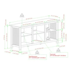 Mission Slatted Media Console TV Stand For TVs Up To 65" - Saracina Home