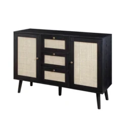 Modern Boho Wood And Rattan Storage Sideboard Black - Saracina Home -Saracina Home Sales Store GUEST d0eaf357 1fe7 4214 9913 411413a9d23c