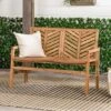Slatted Chevron Acacia Wood Patio Loveseat – Saracina Home