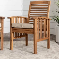 2pk Acacia Wood Patio Chairs With Cushions - Saracina Home 15 2pk Acacia Wood Patio Chairs With Cushions - Saracina Home -Saracina Home Sales Store GUEST d340493c 7146 44bb ac78 ce1f986675be