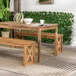 3pc Acacia Wood X Design Outdoor Patio Dining Set - Brown - Saracina Home 13 3pc Acacia Wood X Design Outdoor Patio Dining Set - Brown - Saracina Home -Saracina Home Sales Store GUEST d443785c 83db 4334 bf12 a97492ae3d88