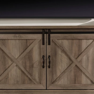 Clarabelle Double Sliding X Barn Door TV Stand For TVs Up To 80" - Saracina Home 11 Clarabelle Double Sliding X Barn Door TV Stand For TVs Up To 80" - Saracina Home - Image 11