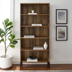68" Grevaldi Industrial Mesh Side Bookshelf Rustic Oak - Saracina Home 7 68" Grevaldi Industrial Mesh Side Bookshelf Rustic Oak - Saracina Home -Saracina Home Sales Store GUEST d5f1e6cc c10b 436d 8bec 7eb26f65666f