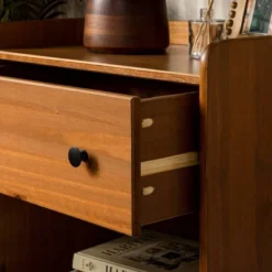 Set Of 2 Katie Transitional Tray Top 1 Drawer Solid Wood Nightstands Caramel - Saracina Home -Saracina Home Sales Store GUEST d6c58c76 0690 448a 9554 69c6d963e275