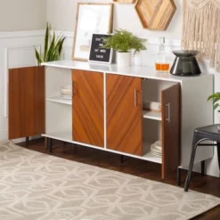 Angelo Modern Bookmatch 4 Door Sideboard - Saracina Home -Saracina Home Sales Store GUEST d863a166 4124 462b a847 cb74134e7fb2