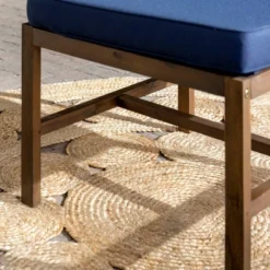 Modular Acacia Wood Armless Patio Chair With Cushion - Dark Brown/Navy - Saracina Home 14 Modular Acacia Wood Armless Patio Chair With Cushion - Dark Brown/Navy - Saracina Home -Saracina Home Sales Store GUEST d90662da d272 4b1f 84e6 f3d25461ded6