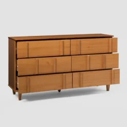Modern Vertical Accent Solid Wood 6 Drawer Double Dresser - Saracina Home -Saracina Home Sales Store GUEST dad44077 d13a 4df5 9c02 138c7fbc4767