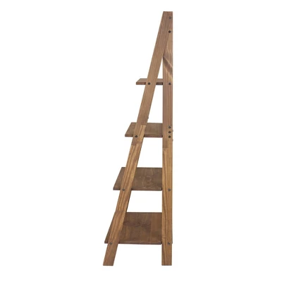 68.25" Boho 4 Tier Solid Wood Ladder Bookshelf Plant Stand - Saracina Home 10 68.25" Boho 4 Tier Solid Wood Ladder Bookshelf Plant Stand - Saracina Home - Image 10