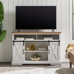Transitional Sliding Barndoor Highboy TV Stand For TVs Up To 58" - Saracina Home 31 Transitional Sliding Barndoor Highboy TV Stand For TVs Up To 58" - Saracina Home -Saracina Home Sales Store GUEST dd9ce182 82e2 4e7a a263 00af007d0202