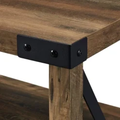 Sophie Rustic Farmhouse X Frame Glass Doors TV Stand For TVs Up To 80" Rustic Oak - Saracina Home -Saracina Home Sales Store GUEST de7fd955 7820 42c3 b70b 07b1f285305b