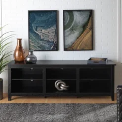 Transitional 6 Cubby Wood Open Storage Wood TV Stand For TVs Up To 80"- Saracina Home -Saracina Home Sales Store GUEST e1ec3d43 1637 41d5 b7e8 b83712cd51fe