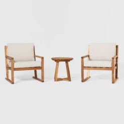 Saracina Home 3pc Modern Slat-Back Acacia Outdoor Conversation Set With Cushions 11 Saracina Home 3pc Modern Slat-Back Acacia Outdoor Conversation Set With Cushions -Saracina Home Sales Store GUEST e228f191 c7e4 49f0 8884 eecb92073a20