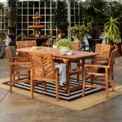 7pc Slatted Extendable Acacia Wood Patio Dining Set - Saracina Home -Saracina Home Sales Store GUEST e48952b5 09ab 4154 b248 a696c50f1a1d