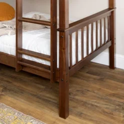 Twin Over Twin Transitional Cottage Solid Pine Bunk Bed Walnut - Saracina Home -Saracina Home Sales Store GUEST e677b28d 138d 4661 9f11 0cbfc56bbb04