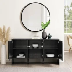 Modern Staggered Vertical Accent 3 Door Sideboard - Saracina Home -Saracina Home Sales Store GUEST e7187c1a 9ce1 41e7 afaa f88ba84facf9