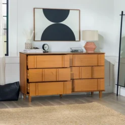 Modern Vertical Accent Solid Wood 6 Drawer Double Dresser - Saracina Home -Saracina Home Sales Store GUEST e753dc22 de34 49bc ae94 f6904a57d6b7