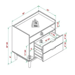 Mid-Century Modern Solid Wood 2 Drawer Nightstand - Saracina Home -Saracina Home Sales Store GUEST eac6ff9a 48ae 4d75 9c46 72a4711e53a4
