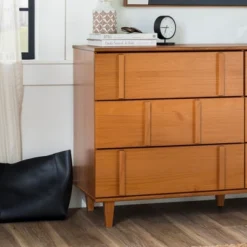 Modern Vertical Accent Solid Wood 6 Drawer Double Dresser - Saracina Home -Saracina Home Sales Store GUEST ecd1a6a7 d1a6 47ae 824e b8cf9035d902