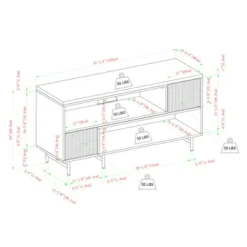 Modern Reeded Door Extendable TV Stand For TVs Up To 50" - Saracina Home -Saracina Home Sales Store GUEST ed00bd4f d172 4e6a 8f8e 03cd201c95f3