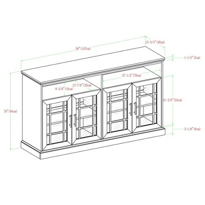 Transitional 4 Door Windowpane TV Stand For TVs Up To 65" - Saracina Home 5 Transitional 4 Door Windowpane TV Stand For TVs Up To 65" - Saracina Home - Image 5