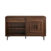 52" Modern Sliding Door Sideboard Dark Walnut - Saracina Home