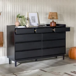Saracina Home Sales Store 21 Mid-Century Modern Solid Wood 9 Drawer Horizontal Dresser - Saracina Home