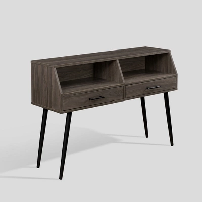 Modern 2 Drawer Angled Console Table - Saracina Home 11 Modern 2 Drawer Angled Console Table - Saracina Home - Image 11