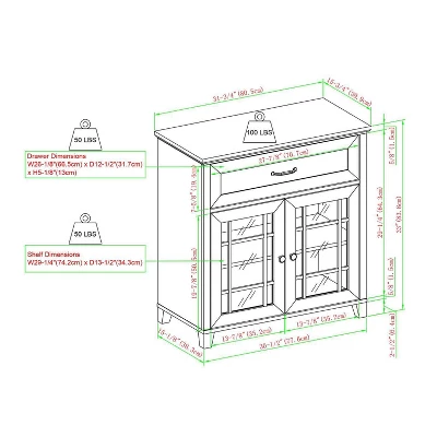 Transitional 2 Door Window Pane Accent Cabinet Dark Walnut - Saracina Home 6 Transitional 2 Door Window Pane Accent Cabinet Dark Walnut - Saracina Home - Image 6