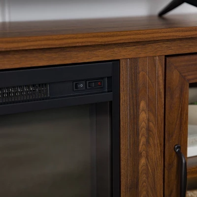 Tasi Transitional Farmhouse Glass Window Pane Door With Electric Fireplace TV Stand For TVs Up To 80" - Saracina Home 7 Tasi Transitional Farmhouse Glass Window Pane Door With Electric Fireplace TV Stand For TVs Up To 80" - Saracina Home - Image 7