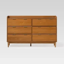 Mid-Century Modern Solid Wood 6 Drawer Double Dresser - Saracina Home -Saracina Home Sales Store GUEST f40a606f 0c8e 43a8 b20e 6173eadd8c07