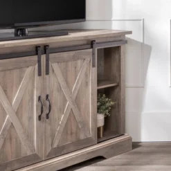 Robinson Rustic Transitional Sliding Barn Door Corner TV Stand For TVs Up To 58" - Saracina Home -Saracina Home Sales Store GUEST f4b1d6be 6e3e 45e6 b9bb d755792afafb