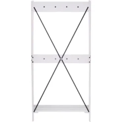 68" Solid Wood X Back Angled Hall Tree White Wash - Saracina Home -Saracina Home Sales Store GUEST f4c3d1cc 6437 47e5 8991 237afb08aaf8