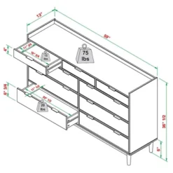 Mid-Century Modern Solid Wood 9 Drawer Horizontal Dresser - Saracina Home -Saracina Home Sales Store GUEST f5f0f1ab b228 4bb6 8748 20f45ddb371e