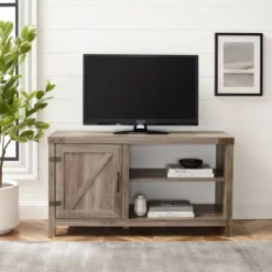 Clarabelle Rustic Industrial Barn Door TV Stand For TVs Up To 50" - Saracina Home 17 Clarabelle Rustic Industrial Barn Door TV Stand For TVs Up To 50" - Saracina Home -Saracina Home Sales Store GUEST f721af0b a16e 4402 99a5 31573d83d0c5