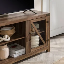 Clarabelle Transitional Glass Barn Door TV Stand For TVs Up To 65" - Saracina Home 32 Clarabelle Transitional Glass Barn Door TV Stand For TVs Up To 65" - Saracina Home -Saracina Home Sales Store GUEST f9bbc3d1 27ff 442b 8532 a58281d4076f