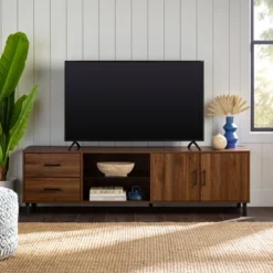 Sana Modern Triple Storage TV Stand For TVs Up To 80" Dark Walnut - Saracina Home 9 Sana Modern Triple Storage TV Stand For TVs Up To 80" Dark Walnut - Saracina Home -Saracina Home Sales Store GUEST ff1679ed 5f30 47e9 a5d0 3886b74af319